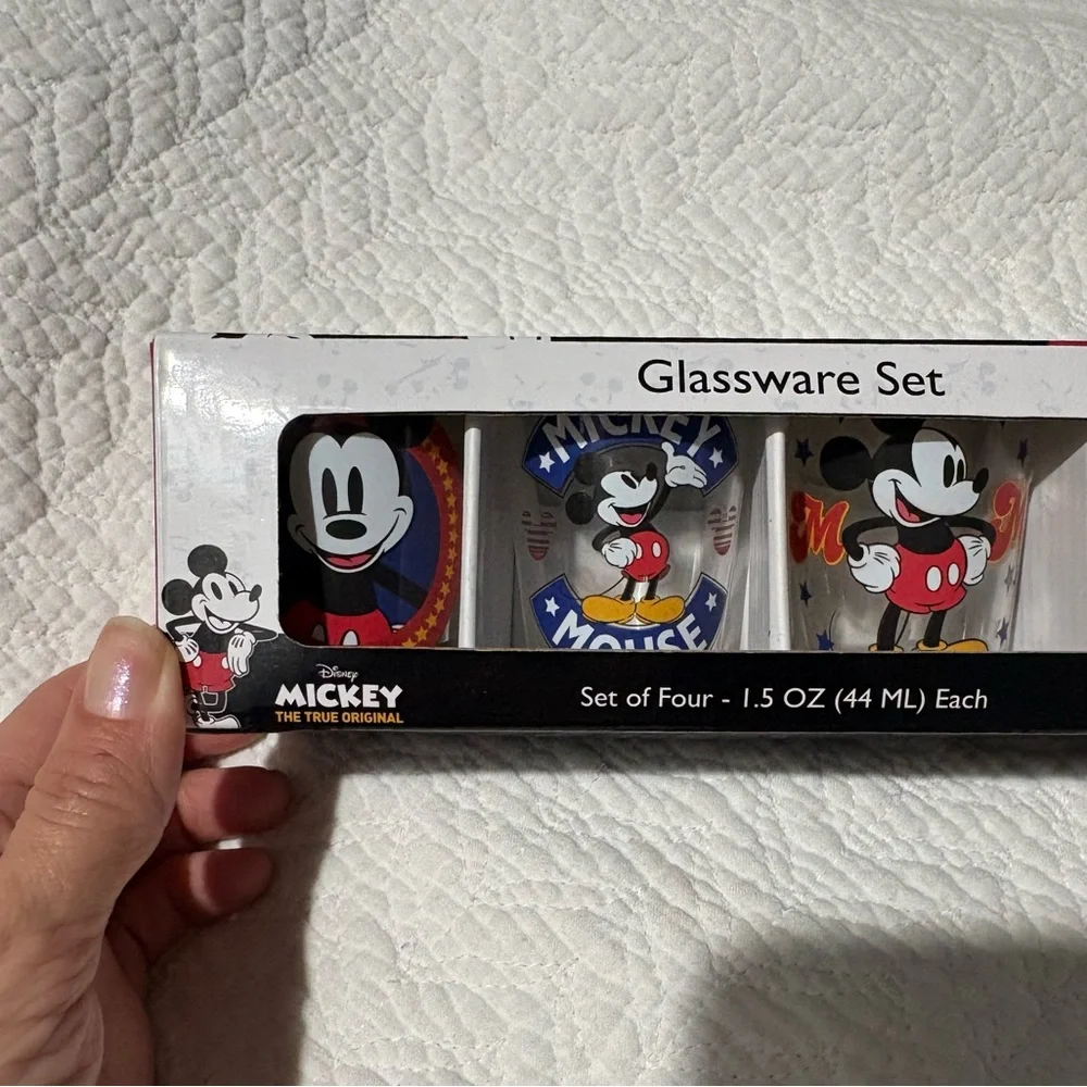 Disney Mickey Mouse Shot Glass Set - Red, Black, White, Blue